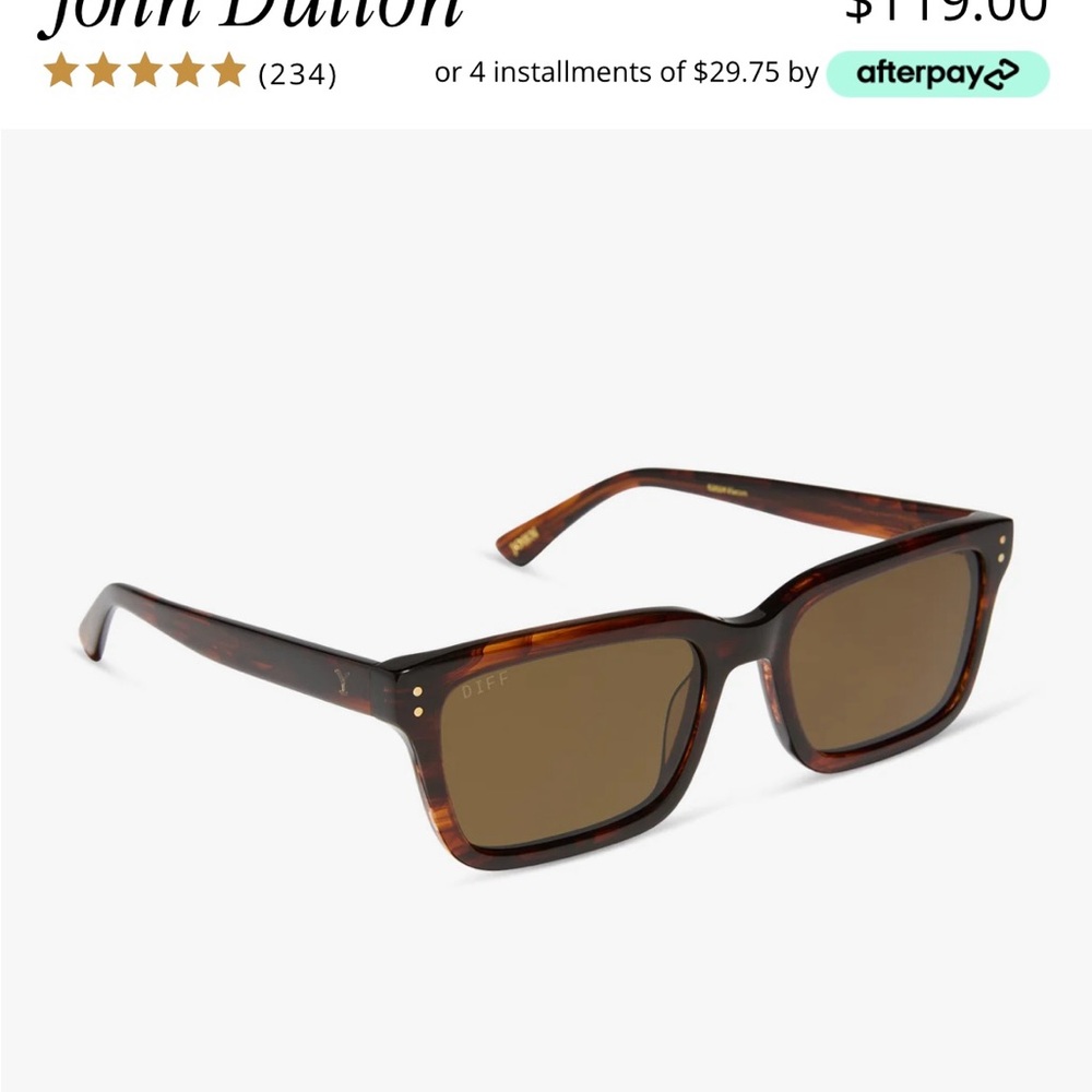 DIFF John Dutton Sunglasses - Warm Sequoia Tortoi… - image 2